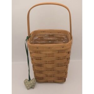 Longaberger Vintage 1987 Mother's Day Peg Basket +protector and hearts